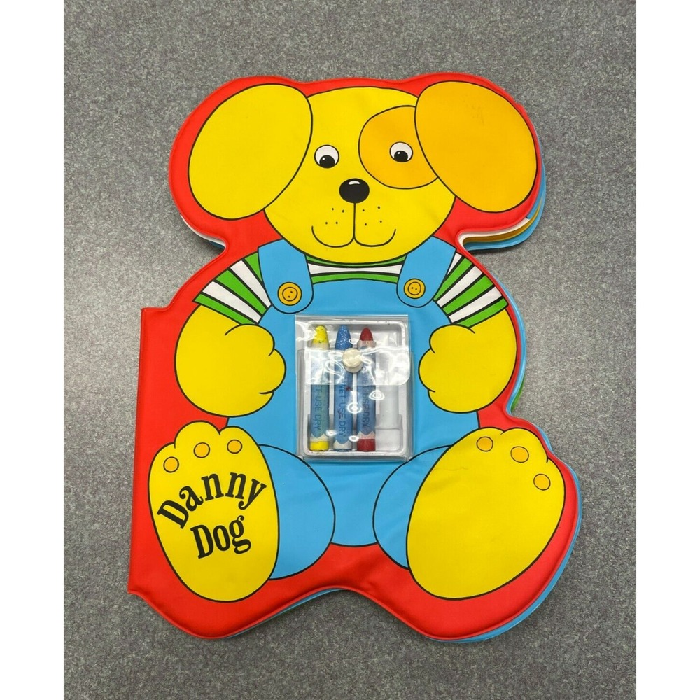 Vintage Danny Dog 13" Washable Coloring Book 1989 Bubble Book Waterproof